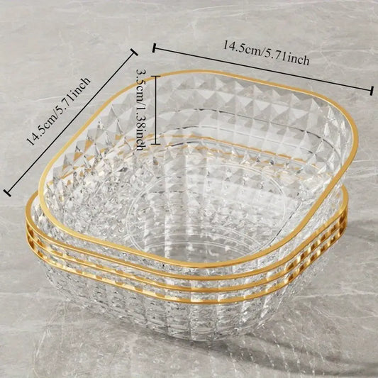 4pc-WHITE PLASTIC SERVING BOWL