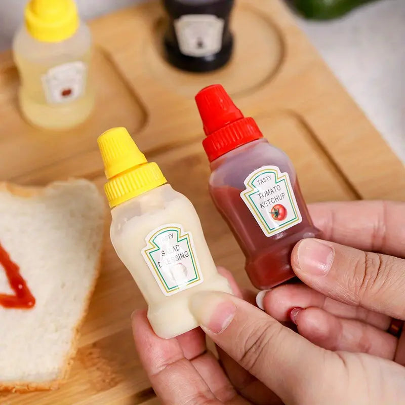 2-Mini ketchup sauce bottles