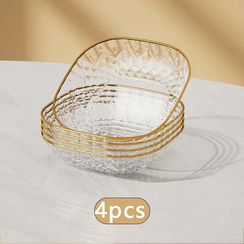 4pc-WHITE PLASTIC SERVING BOWL