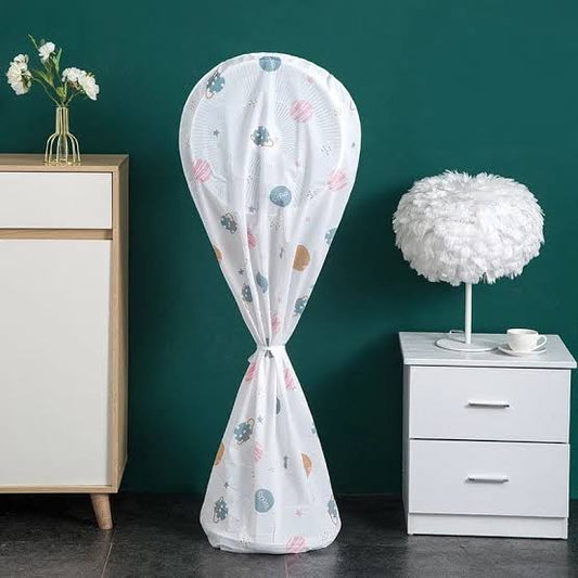 Decorative Fan Cover With Colorful Pattern Design – Dust Protection & Stylish Room Accent